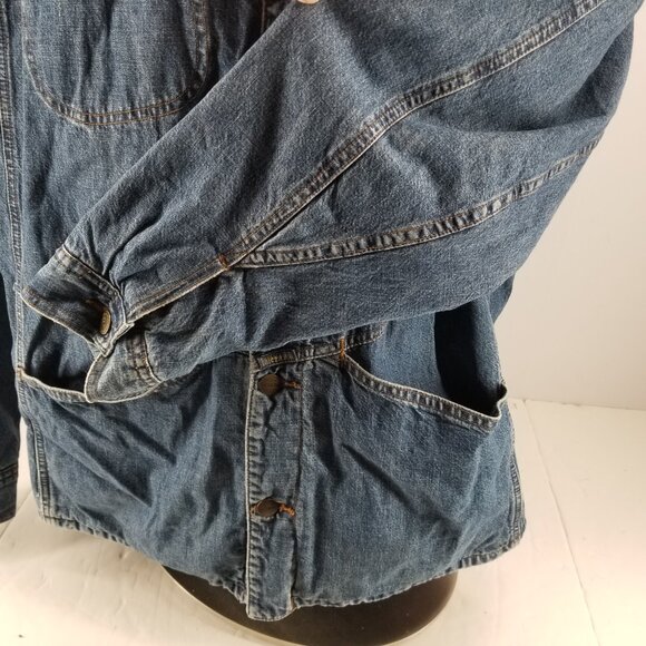 Vintage Marithe Francois Girbaud Trucker Chore Jean Jacket Corduroy Collar  Sz L - Picture 7 of 13